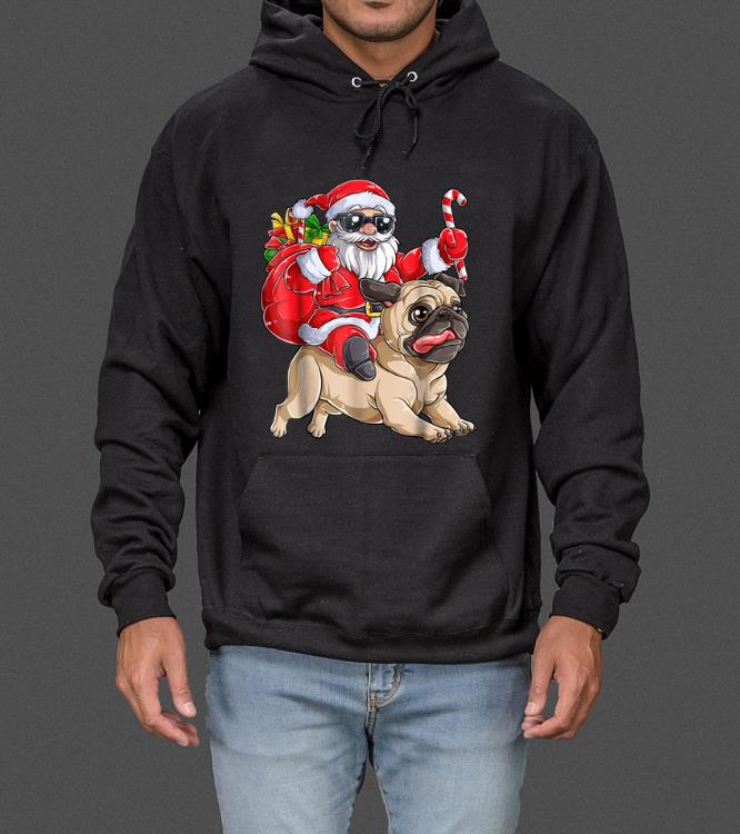 Awesome Pug Christmas Santa Claus Riding Pugmas Dog Xmas Boys sweater