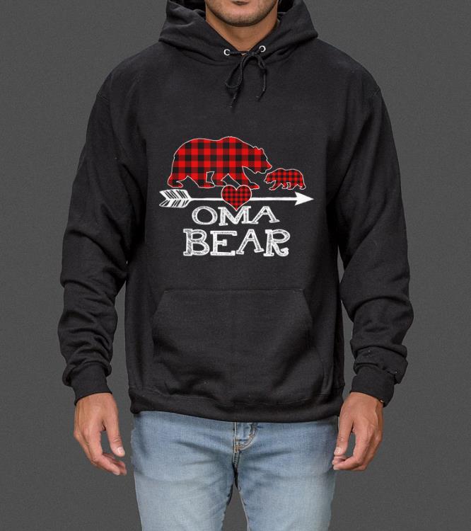 Great Red Plaid Oma Bear One Cub Matching Buffalo Pajama Xmas sweater