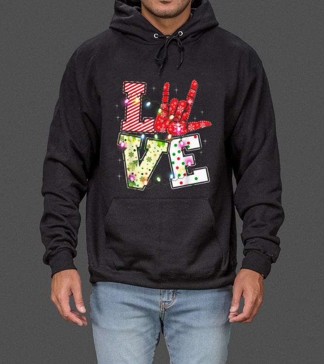 Official Christmas Xmas Hand Sign Language Deaf Pride Love Light Gift sweater