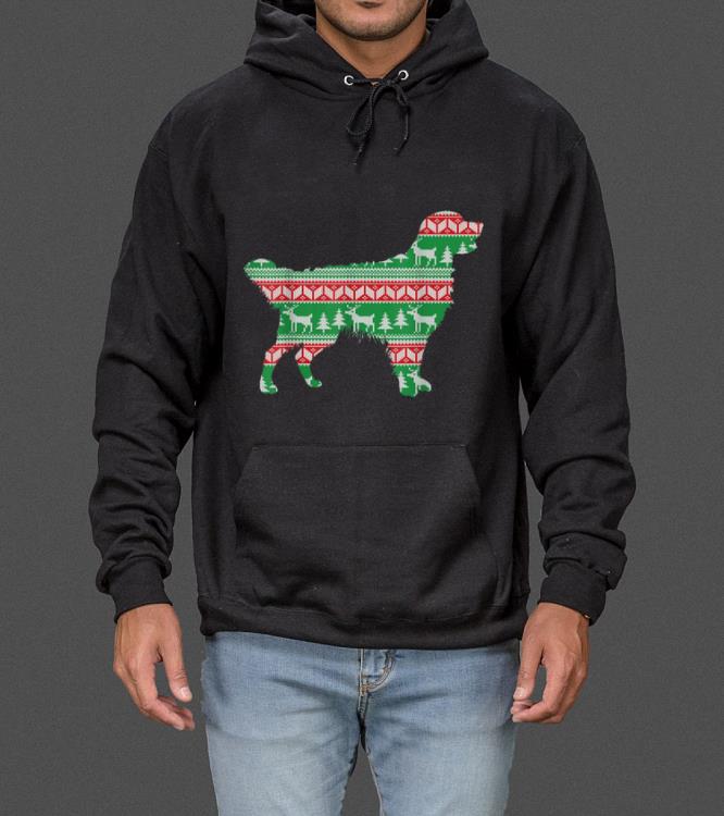 Official Funny Golden retriever Christmas Light Outline Ugly sweater