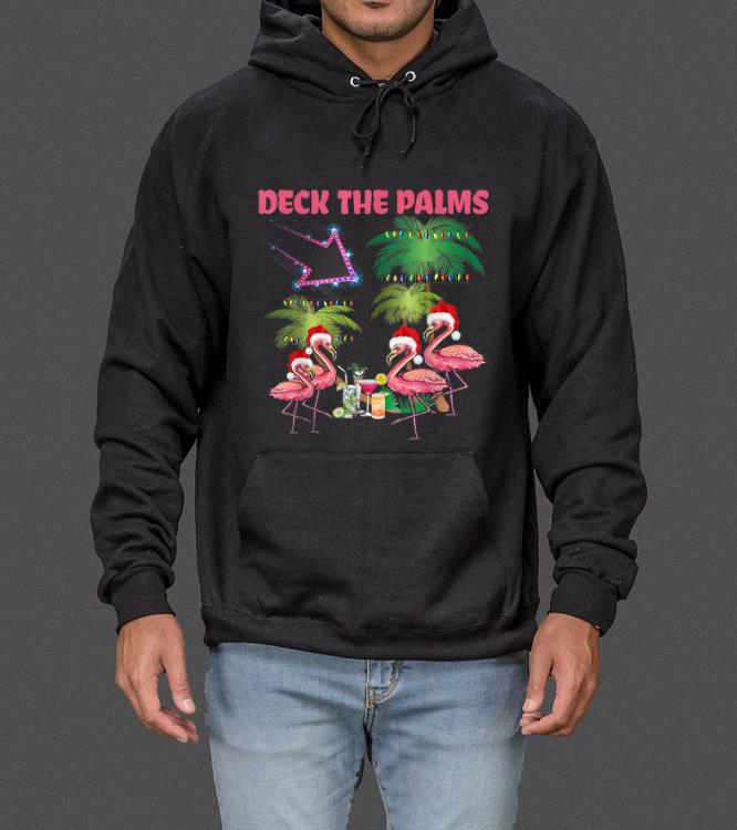 Original Deck the Palms Funny Flamingo Christmas Tree sweater
