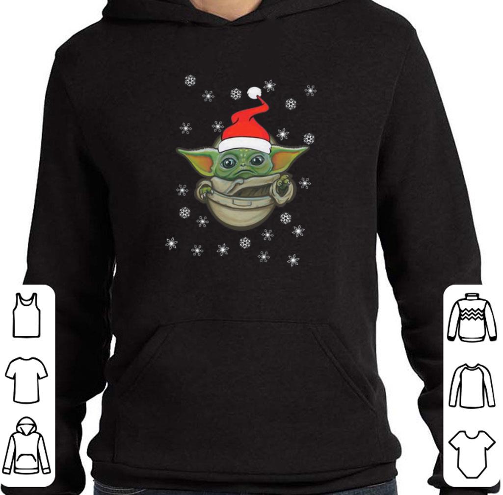 Premium Baby Yoda Snow Merry Christmas The Mandalorian shirt
