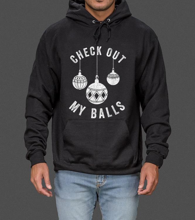 Premium Mens Check Out My Balls Funny Christmas Ornament sweater