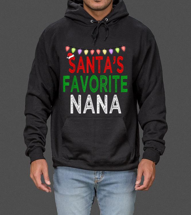 Pretty Santa's Favorite Nana Funny Christmas Xmas Lights Hat Gift sweater