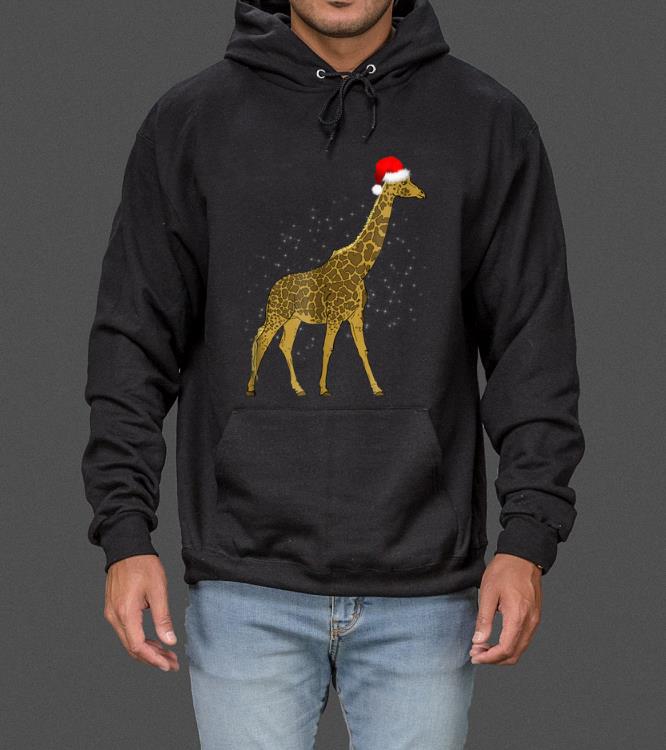 Top Giraffe With Santa Hat Merry Christmas Holiday Funny sweater
