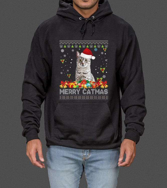 Top Merry Catmas Egyptian Mau Cat Ugly Sweater Christmas Santa sweater