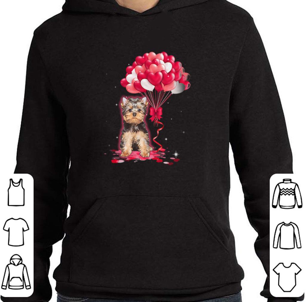 Hot Yorkshire Terrier dog Love Balloons heart shirt