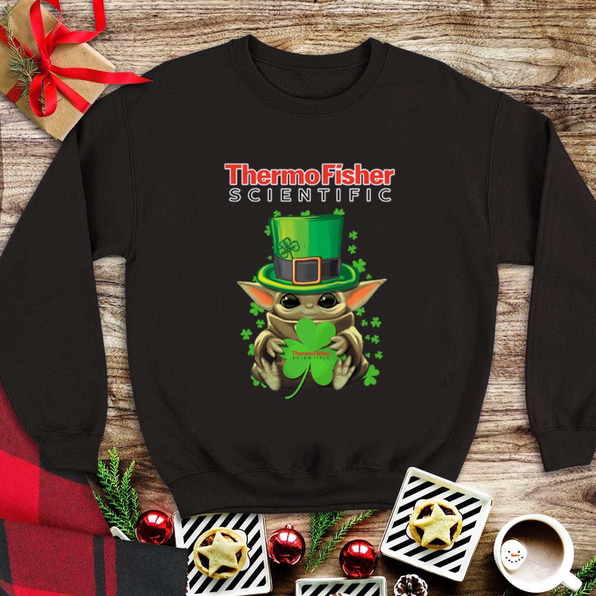 Awesome Baby Yoda Thermo Fisher Scientific Shamrock St.Patrick’s Day shirt