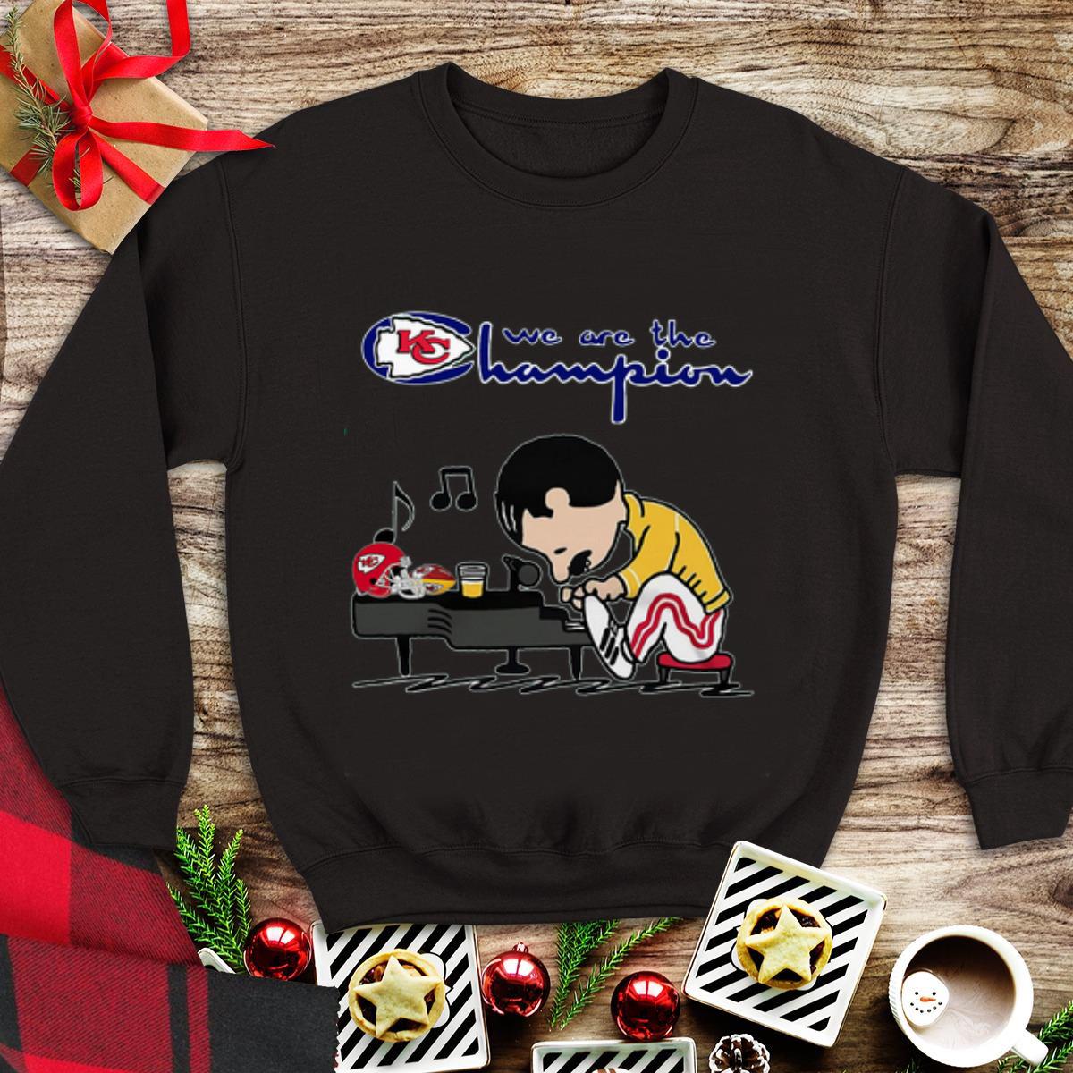 Awesome Freddie Mercury Peanuts Style Kansas City Chiefs We Are The Champion shirt