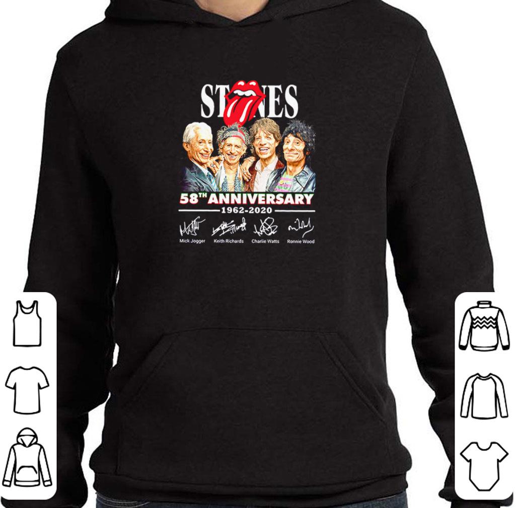 Awesome The Rolling Stones Logo 58th anniversary 1962-2020 signatures shirt