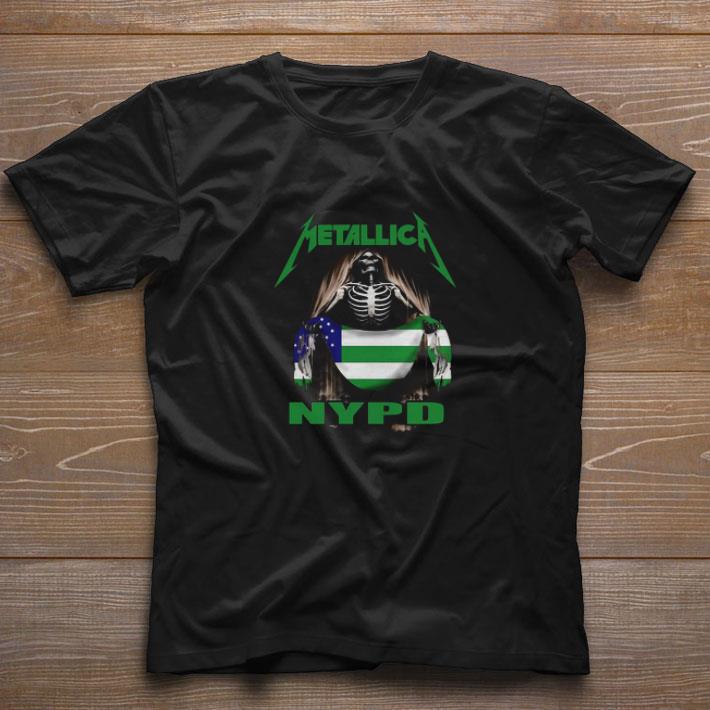 Nice Metallica mashup NYPD New York City Police Department flag shirt