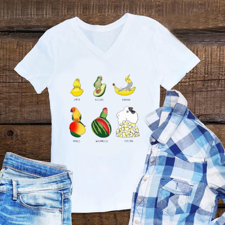 Official Parrot Lemon Avocado Banana Mango Watermelon Popcorn shirt