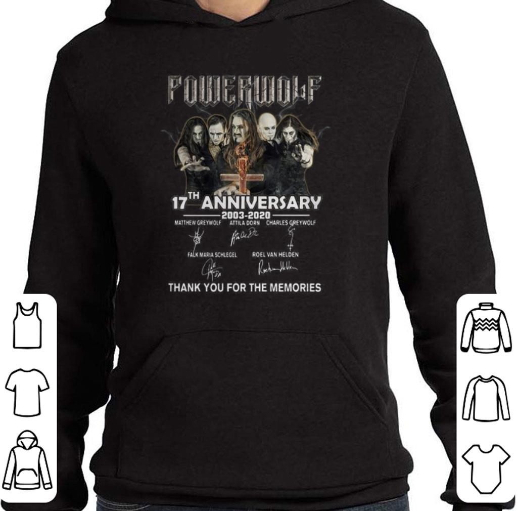 Original Powerwolf 17th Anniversary 2003 2020 signatures thank you for the memories shirt