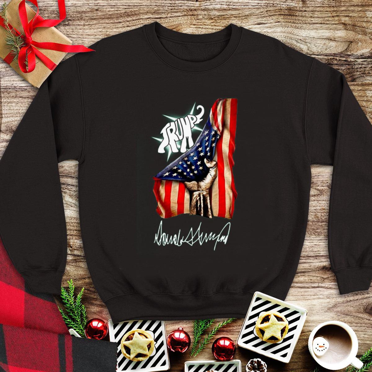 Premium Elephant Trump American Flag Signature shirt