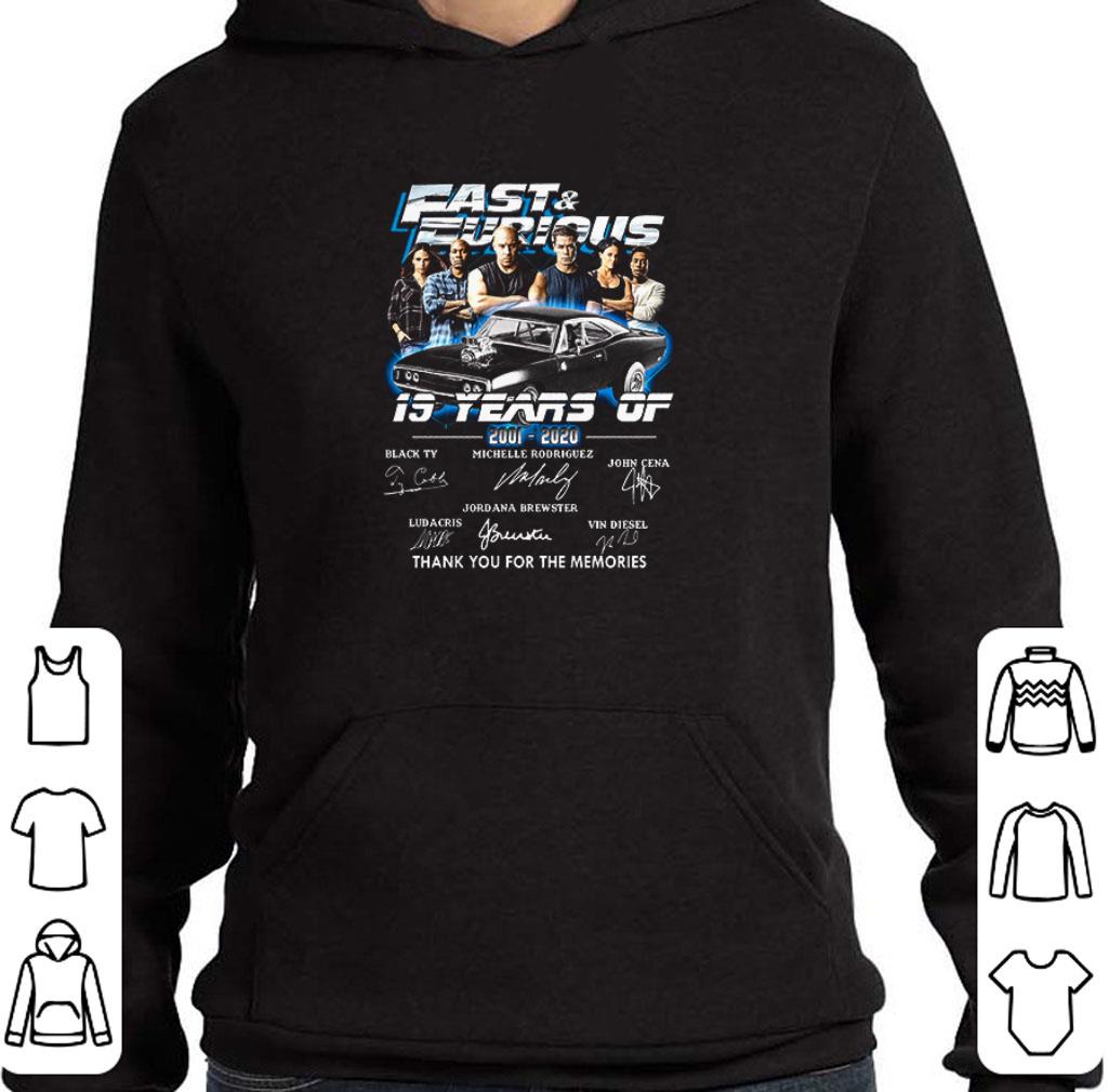 Pretty Fast and Furious 2001-2020 thank you for the memories signatures shirt