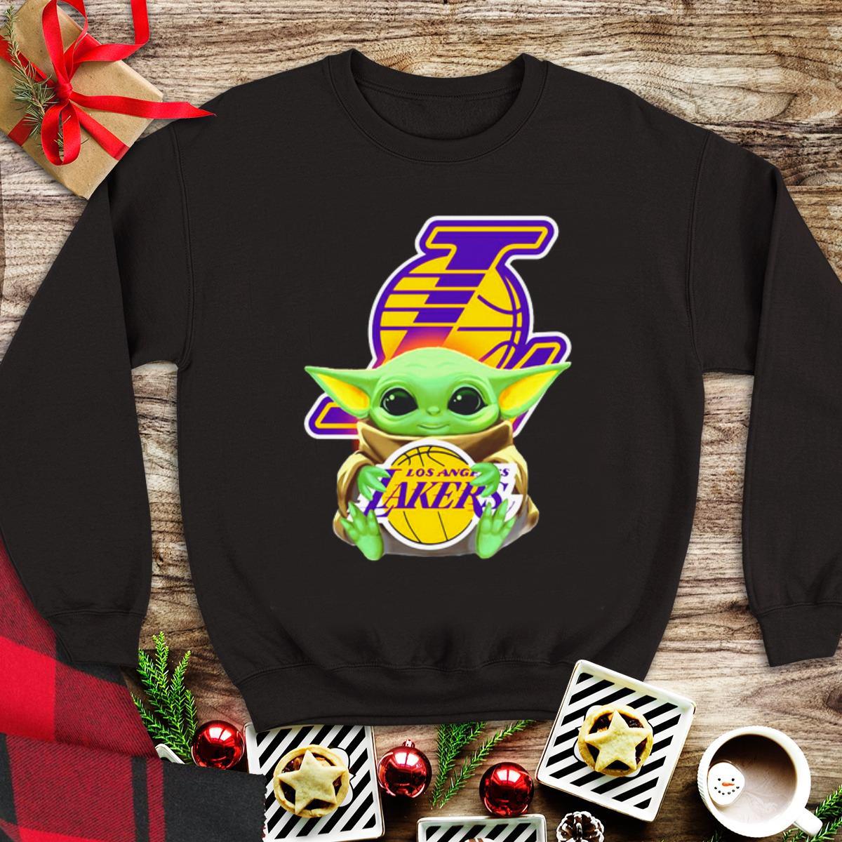 Star Wars Baby Yoda hug Los Angeles Lakers logo shirt