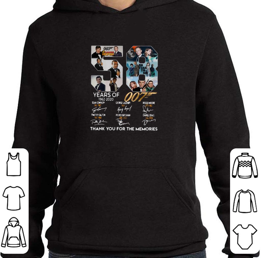 58 Years Of James Bond 007 1962-2020 signatures no time no die shirt