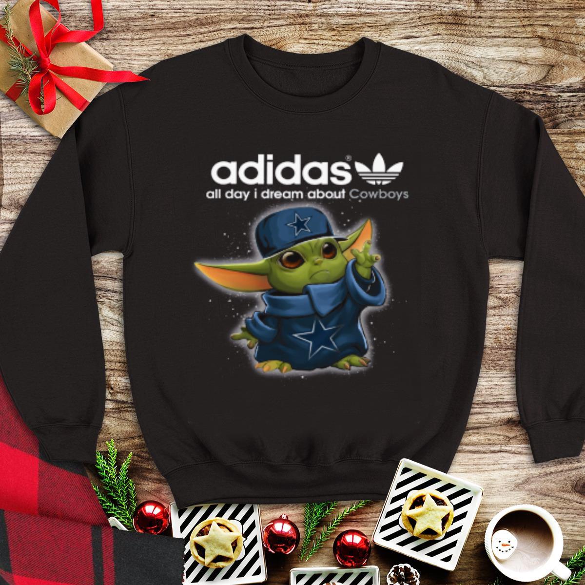 Awesome Baby Yoda Adidas All Day I Dream About Dallas Cowboys Tank Top shirt