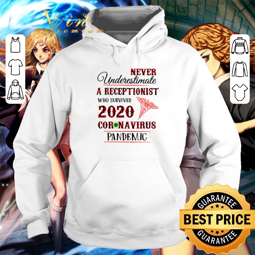 Official Never underestimate A Receptionist who survived 2020 coronavirus pandemic shirt 7 Official Never underestimate A Receptionist who survived 2020 coronavirus pandemic shirt