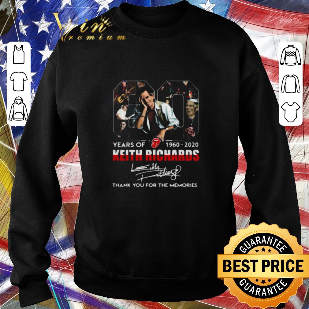 Premium 80 Years Of 1960 2020 The Rolling Stones Keith Richard Signature shirt