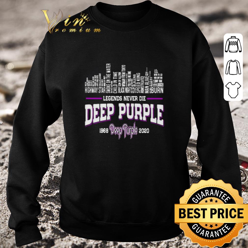 Funny Legends Never Die Deep Purple Songs 1968-2020 shirt