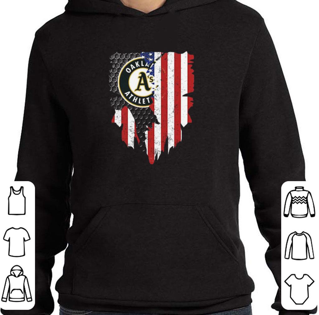 Nice Logo Oakland Athletics Inside American Flag shirt