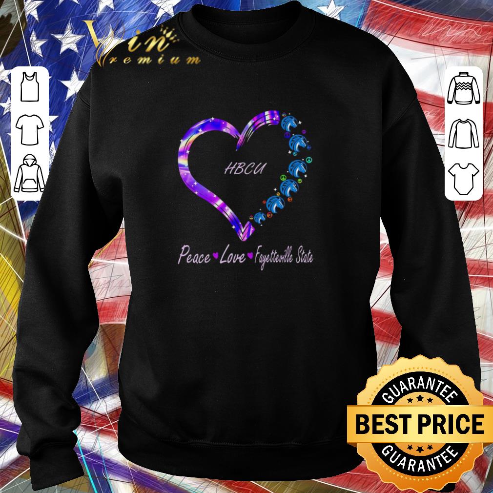 Nice HBCU peace love Fayetteville State FSU Broncos shirt
