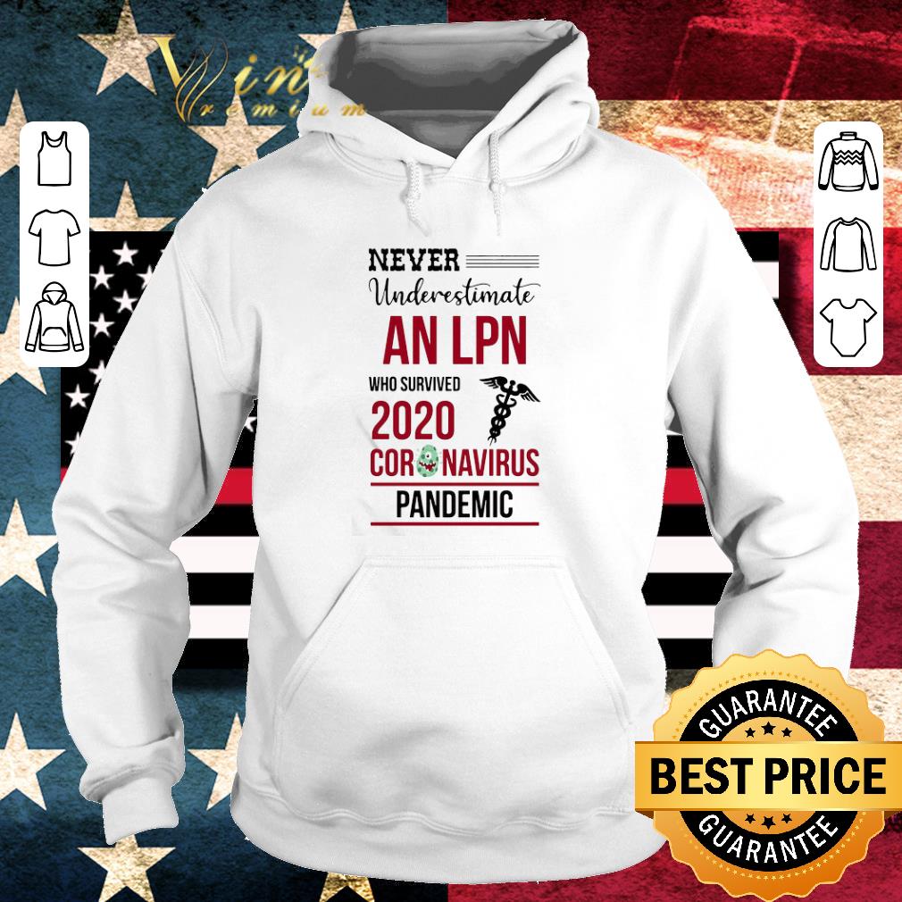 Official Never Underestimate An LPN Who Survived 2020 Coronavirus Covid-19 shirt