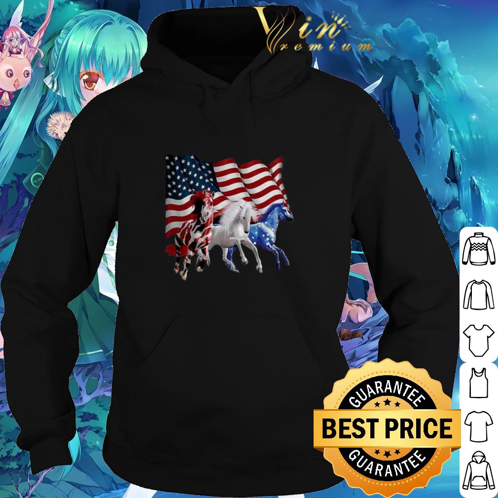 Nice Red White Blue Horses American Flag shirt