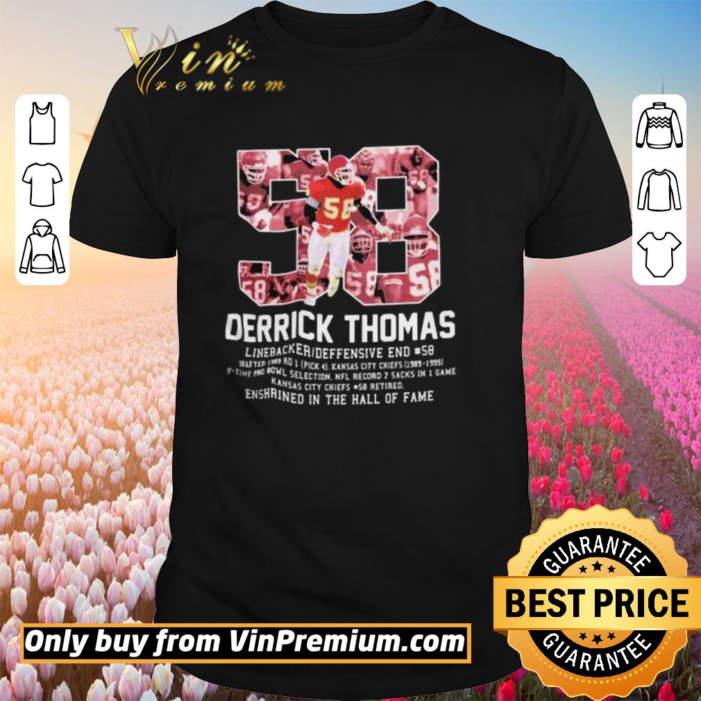 Awesome 58 derrick thomas kansas city football linebacker jersey shirt