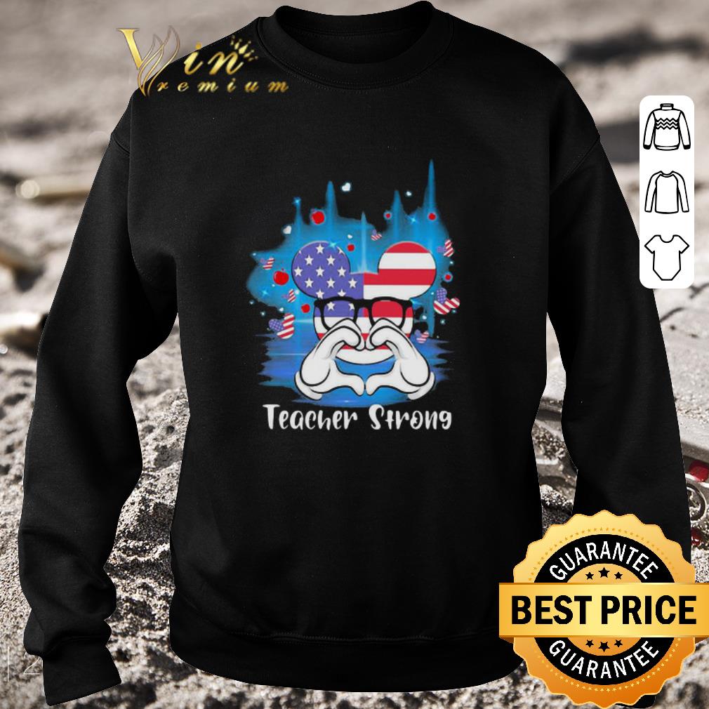 Premium Mickey Mouse Teacher Strong American Flag 4th Of July shirt