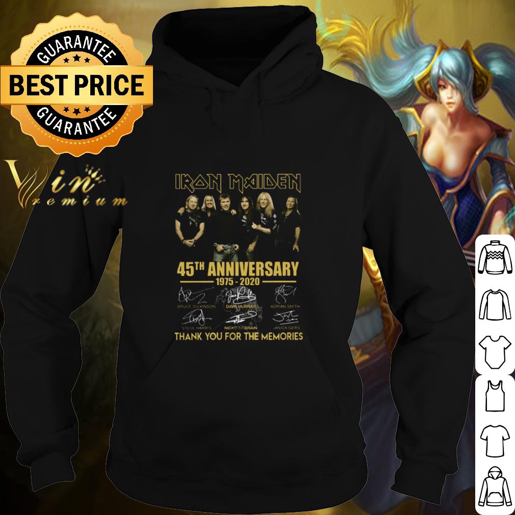 Nice Iron Maiden 45th anniversary 1975 2020 thank you for the memories signatures shirt