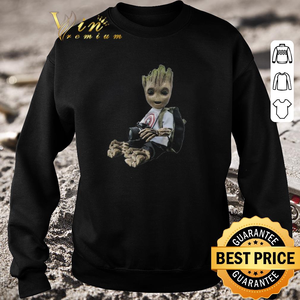 Funny Captain America Baby Groot Photogrooter Photography shirt