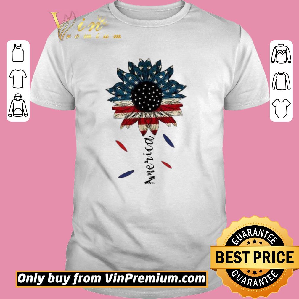 Pretty American Flag Sunflower shirt 