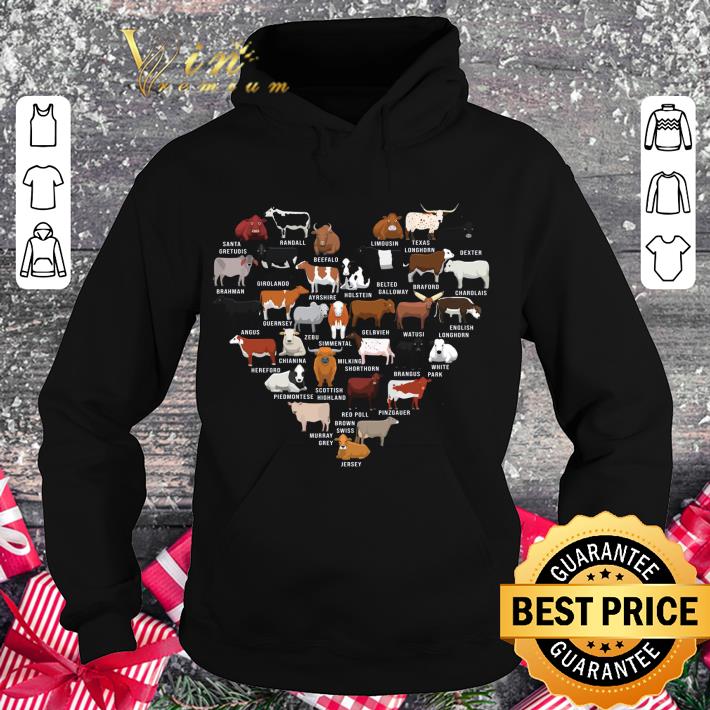 Premium Love Cows Cattle Heart shirt