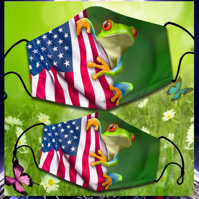 Frog and American flag face mask