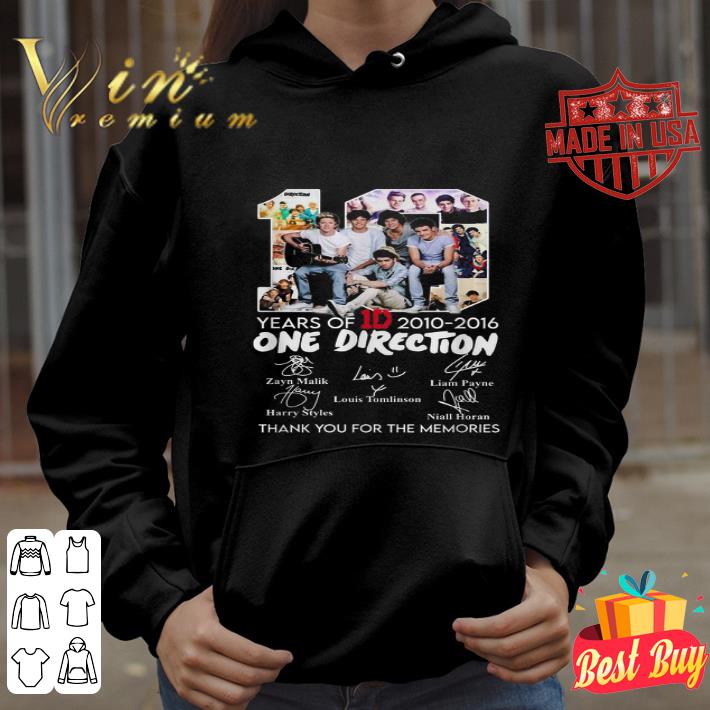 1D logo 10 years of 2010 2016 One Direction all signature shirt