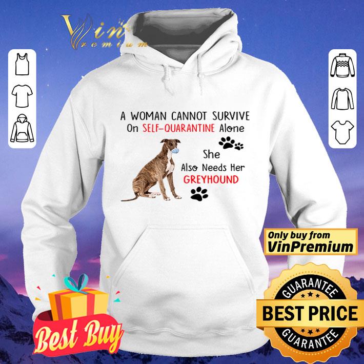 A woman cannot survive on self-quarantine alone she also needs her Greyhound shirt