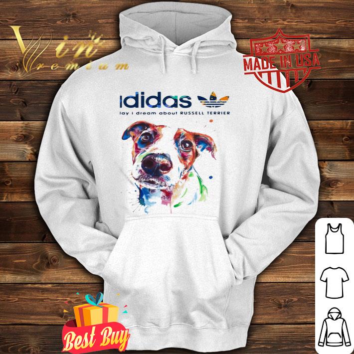 Adidas all day I dream about Russell Terrier watercolors shirt