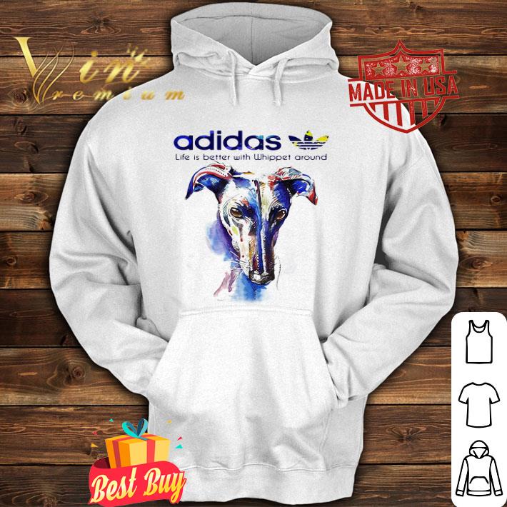 Adidas all day I dream about Whippet around watercolors shirt