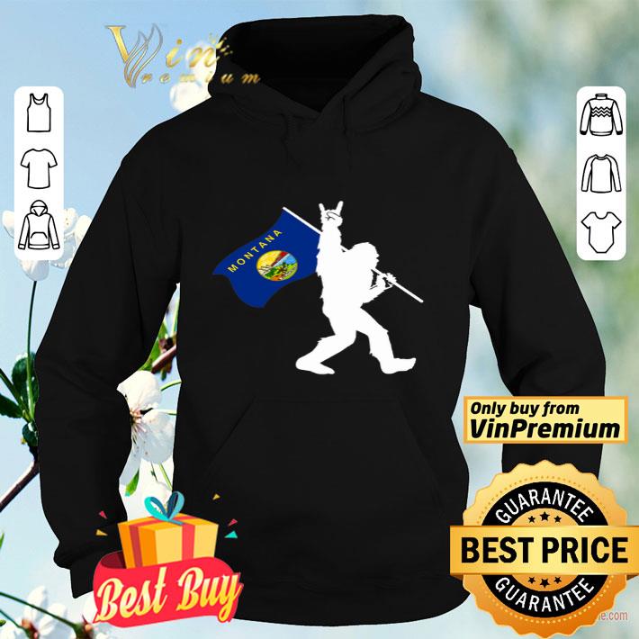 Bigfoot Middle Finger Montana State Flag shirt