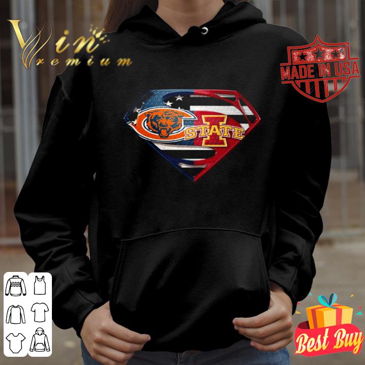 Chicago Bears and Iowa State Cyclones inside Superman logo shirt