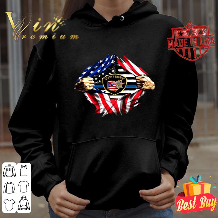 Deputy Sheriff Ohio Badge inside me American Flag shirt