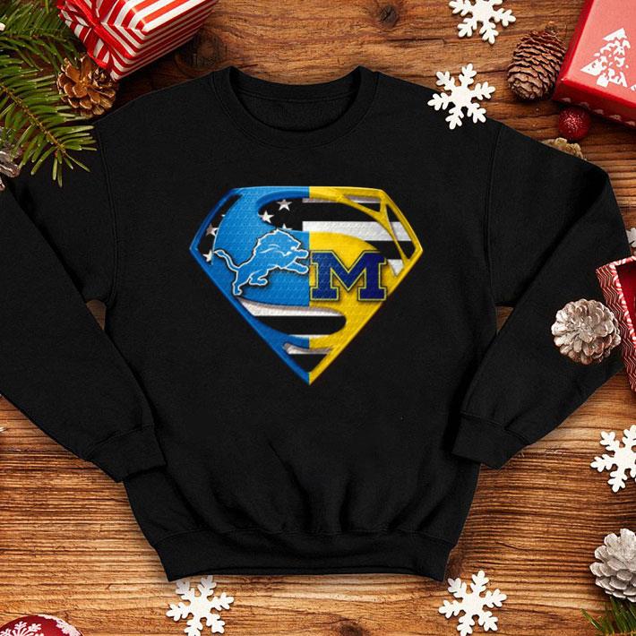 Detroit Lions And Michigan Wolverines Inside Superman shirt 4 - Detroit Lions And Michigan Wolverines Inside Superman shirt