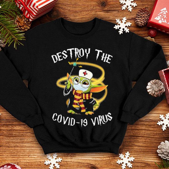 Harry Potter Baby Yoda Nurse Mask Destroy The Covid-19 Virus shirt