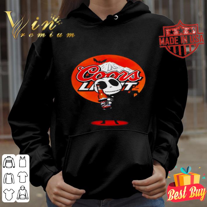 Jack Skellington hold Coors Light beer sunset shirt 4 - Jack Skellington hold Coors Light beer sunset shirt