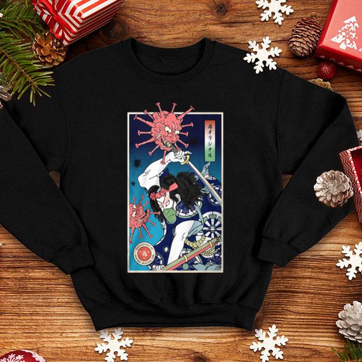 Japanese Samurai Fight Coronavirus Demon shirt