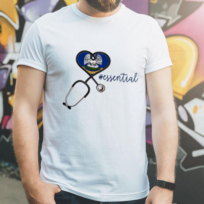 Louisiana State Flag Stethoscope Essential Heart shirt
