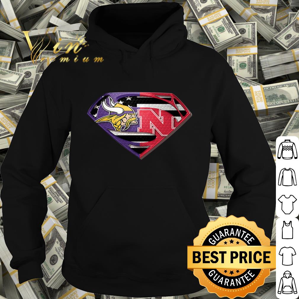 Minnesota Vikings and Nebraska Cornhuskers inside Superman logo shirt