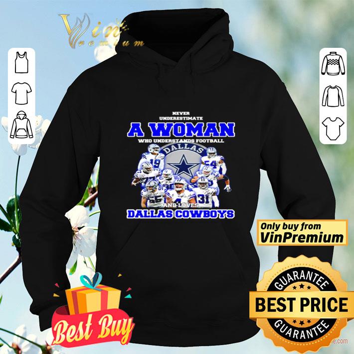 Never underestimate a woman who understands football and love Dallas Cowboys shirt
